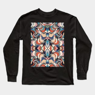 Abstract Liquid Retro Repeated Pattern Long Sleeve T-Shirt